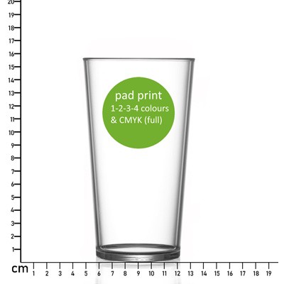 Picture of 568ML (20OZ) HEAVY GLASSLIKE SHATTERPROOF PLASTIC STRAIGHT-SIDED PINT GLASS (131G)