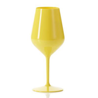 Picture of YELLOW WINE GLASS.