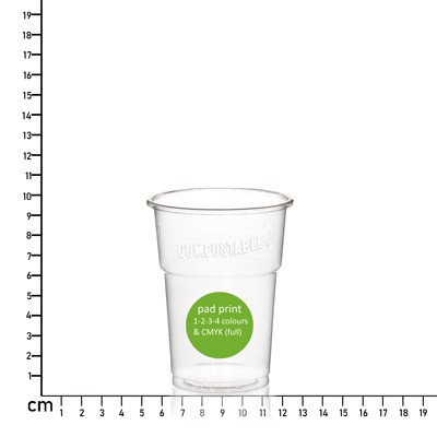 Picture of 250ML (8OZ) PLANT-DERIVED COMPOSTABLE SUSTAINABLE PLASTIC GLASS