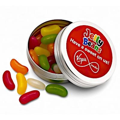 Picture of BRANDED ROUND TIN, VEGAN JELLY BEANS