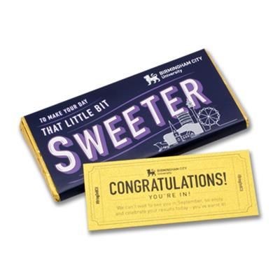 Picture of GOLDEN TICKET PERSONALISED CHOCOLATE BAR in Milk or Dark High Quality Chocolate