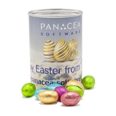 Picture of TIN OF MINI EASTER CHOCOLATE EGGS with Branded Wrapper.