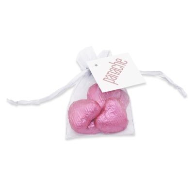 Picture of CHOCOLATE HEART ORGANZA GIFT BAG