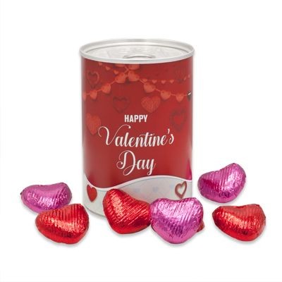 Picture of TIN OF VALENTINES CHOCOLATE HEARTS with Branded Wrapper