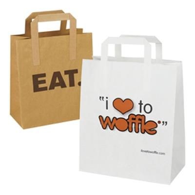 SOS FLAT TAPE PAPER CARRIER BAG with External Handles.