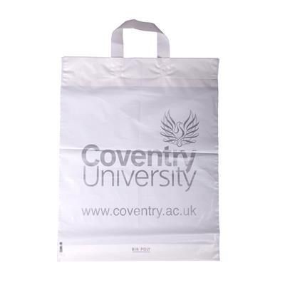 Picture of FLEXI LOOP POLYTHENE PLASTIC CARRIER BAG in White