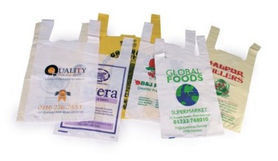 Picture of HDPE VEST SUPERMARKET CARRIER BAG in White.