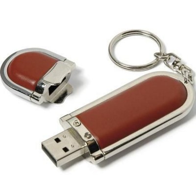 Picture of LEATHER 4 USB MEMORY STICK KEYRING.