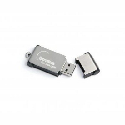 Picture of PLATE USB MEMORY STICK in Black & Silver.