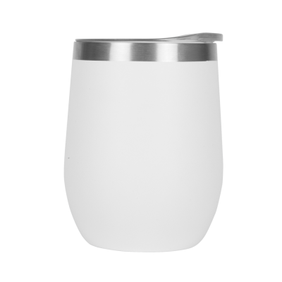 Picture of MOOD DOUBLE WALLED COFFEE CUP TUMBLER - 330ML WHITE CLEAR TRANSPARENT LID.