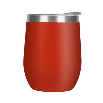 Picture of MOOD DOUBLE WALLED COFFEE CUP TUMBLER - 330ML RED CLEAR TRANSPARENT LID.