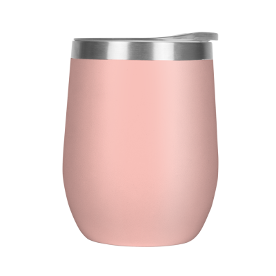 Picture of MOOD DOUBLE WALLED COFFEE CUP TUMBLER - 330ML PASTEL PINK CLEAR TRANSPARENT LID.