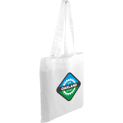 Picture of KINGSBRIDGE COLOUR COTTON SHOPPER TOTE BAG - 5OZ WHITE.