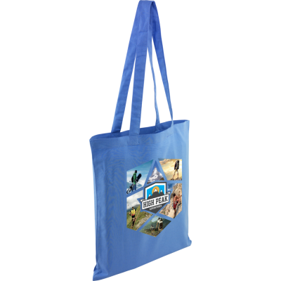 Picture of KINGSBRIDGE COLOUR COTTON SHOPPER TOTE BAG - 5OZ LIGHT BLUE.