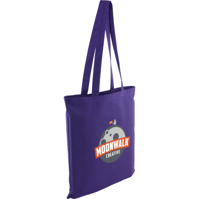 Picture of KINGSBRIDGE COLOUR COTTON SHOPPER TOTE BAG - 5OZ PURPLE.