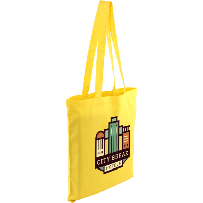 Picture of KINGSBRIDGE COLOUR COTTON SHOPPER TOTE BAG - 5OZ YELLOW.