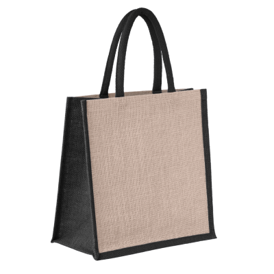 Picture of CAMBRIDGE JUTE SHOPPER TOTE BAG NATURAL & BLACK