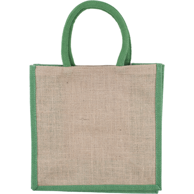 Picture of CAMBRIDGE JUTE SHOPPER TOTE BAG NATURAL & GREEN.