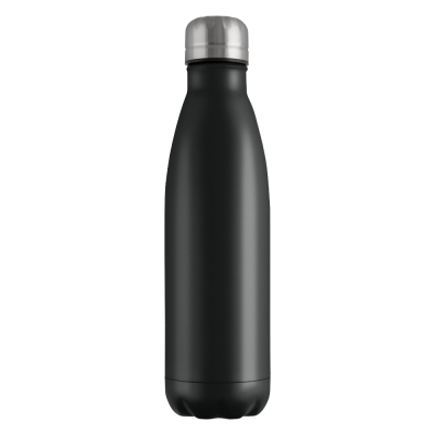 Picture of MOOD POWDER COATED VACUUM BOTTLE - 500ML BLACK SILVER LID.