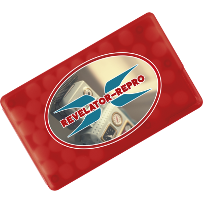 MINTS CARD - CREDIT CARD SHAPE FROSTED RED.