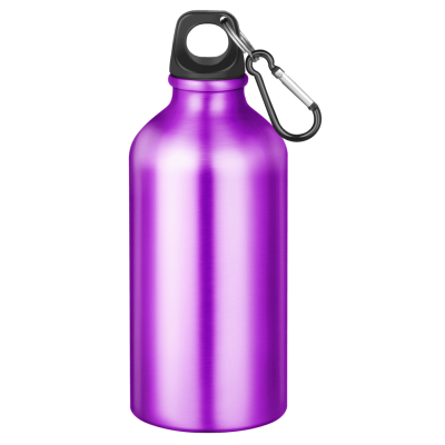 Picture of ACTION ALUMINIUM METAL WATER BOTTLE with Carabiner Clip - 550Ml Purple.