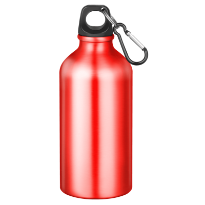 Picture of ACTION ALUMINIUM METAL WATER BOTTLE with Carabiner Clip - 550Ml Red.