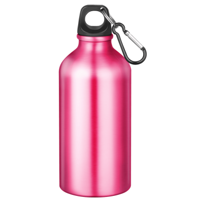Picture of ACTION ALUMINIUM METAL WATER BOTTLE with Carabiner Clip - 550Ml Pink.