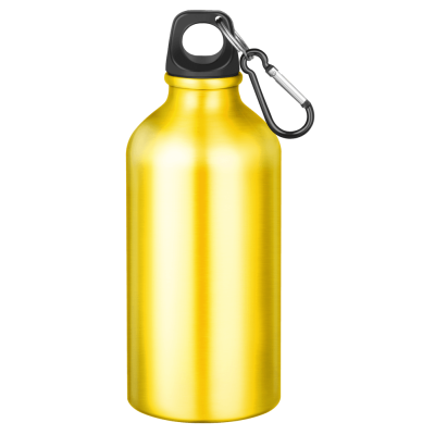 Picture of ACTION ALUMINIUM METAL WATER BOTTLE with Carabiner Clip - 550Ml Yellow.