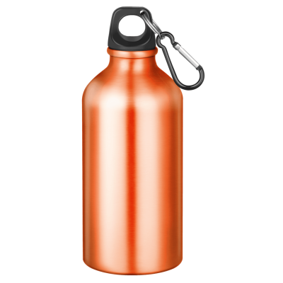 Picture of ACTION ALUMINIUM METAL WATER BOTTLE with Carabiner Clip - 550Ml Orange.