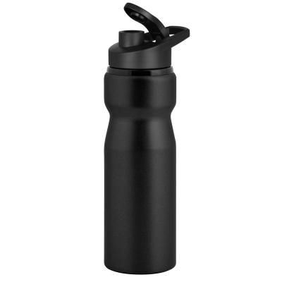 Picture of NOVA ALUMINIUM METAL WATER BOTTLE with Snap Cap Lid - 750Ml Black