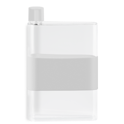 Picture of GENIE NOTE BOTTLE with Silicon Band - 420Ml Clear Transparent & White.