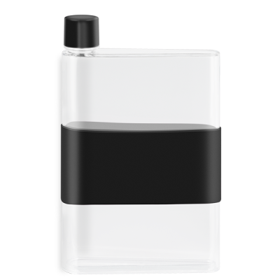 Picture of GENIE NOTE BOTTLE with Silicon Band - 420Ml Clear Transparent & Black.