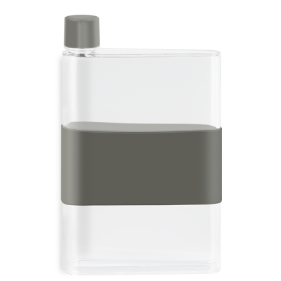 Picture of GENIE NOTE BOTTLE with Silicon Band - 420Ml Clear Transparent & Grey.