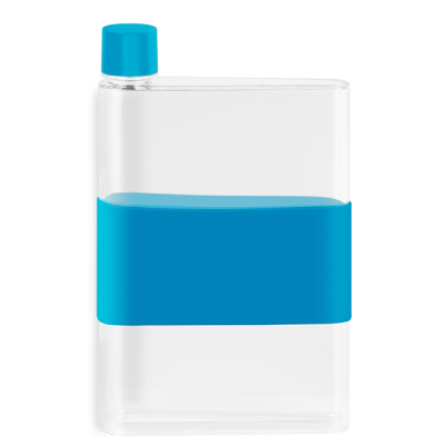 Picture of GENIE NOTE BOTTLE with Silicon Band - 420Ml Clear Transparent & Light Blue.