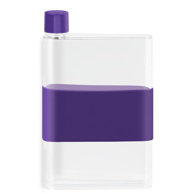 Picture of GENIE NOTE BOTTLE with Silicon Band - 420Ml Clear Transparent & Purple.