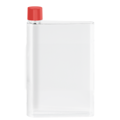 Picture of GENIE NOTE BOTTLE - 420ML CLEAR TRANSPARENT & RED