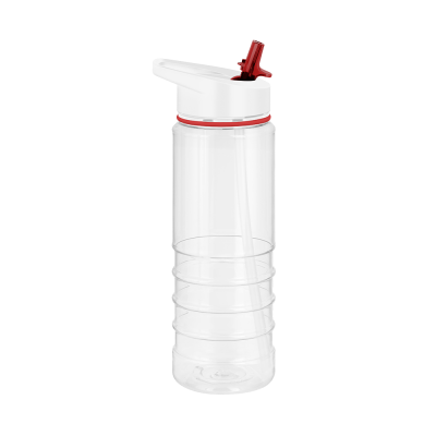 Picture of TRITAN PURE SPORTS WATER BOTTLE - 750ML CLEAR TRANSPARENT & RED.