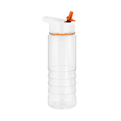 Picture of TRITAN PURE SPORTS WATER BOTTLE - 750ML CLEAR TRANSPARENT & ORANGE.