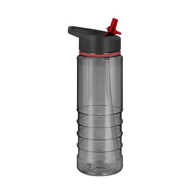 Picture of TRITAN PURE SPORTS WATER BOTTLE - 750ML TRANSLUCENT BLACK & RED.