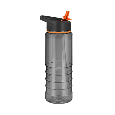 Picture of TRITAN PURE SPORTS WATER BOTTLE - 750ML TRANSLUCENT BLACK & ORANGE