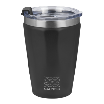 Picture of CHILI CALYPSO DOUBLE WALLED COFFEE TUMBLER - 330ML BLACK.