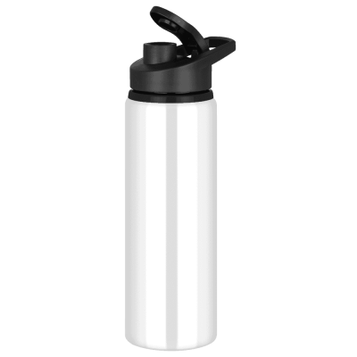 Picture of TIDE ALUMINIUM METAL WATER BOTTLE with Snap Cap Lid - 750Ml White