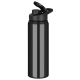 Picture of TIDE ALUMINIUM METAL WATER BOTTLE with Snap Cap Lid - 750Ml Black