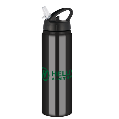 Picture of TIDE ALUMINIUM METAL WATER BOTTLE with Flip Sipper Lid - 750Ml Black