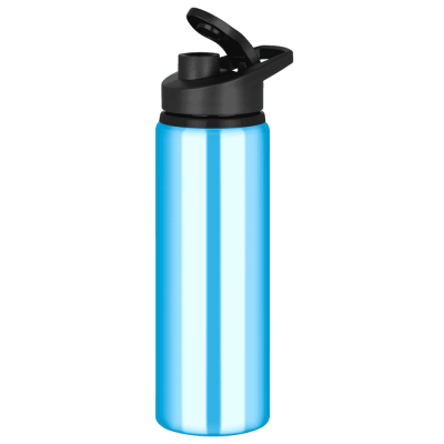 Picture of TIDE ALUMINIUM METAL WATER BOTTLE with Snap Cap Lid - 750Ml Light Blue.