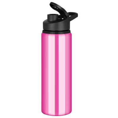 Picture of TIDE ALUMINIUM METAL WATER BOTTLE with Snap Cap Lid - 750Ml Pink