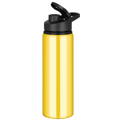 Picture of TIDE ALUMINIUM METAL WATER BOTTLE with Snap Cap Lid - 750Ml Yellow