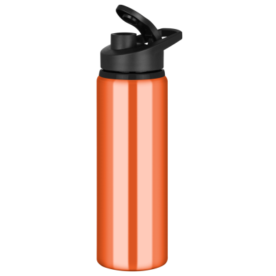 Picture of TIDE ALUMINIUM METAL WATER BOTTLE with Snap Cap Lid - 750Ml Orange.