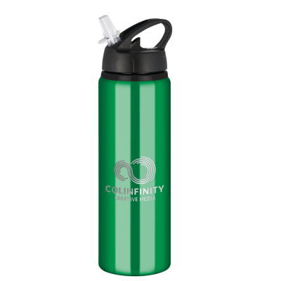 Picture of TIDE ALUMINIUM METAL WATER BOTTLE with Flip Sipper Lid - 750Ml Green.