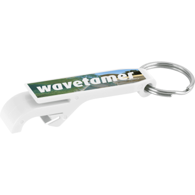 Picture of BOTTLE OPENER KEYRING WHITE